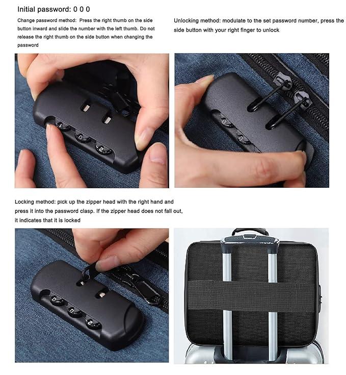 Travel-Friendly Waterproof Document Bag with Password Lock