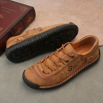 Men's Lightweight Tan Casual Leather Shoes