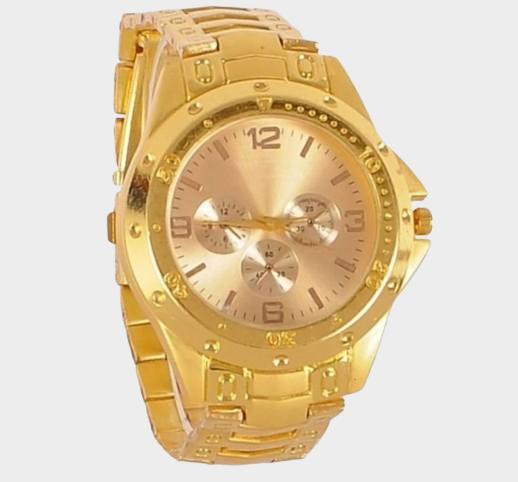 Men's Golden Stainless Steel Analog Watch