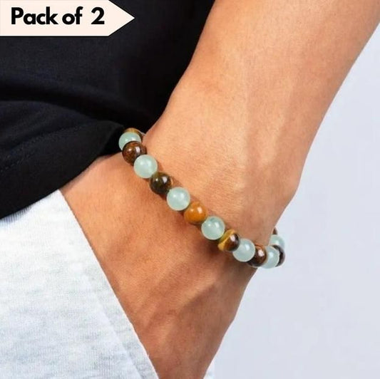 Natural Jade Round Beads Bracelet – Elegant Crystal Bracelets for Women Combo