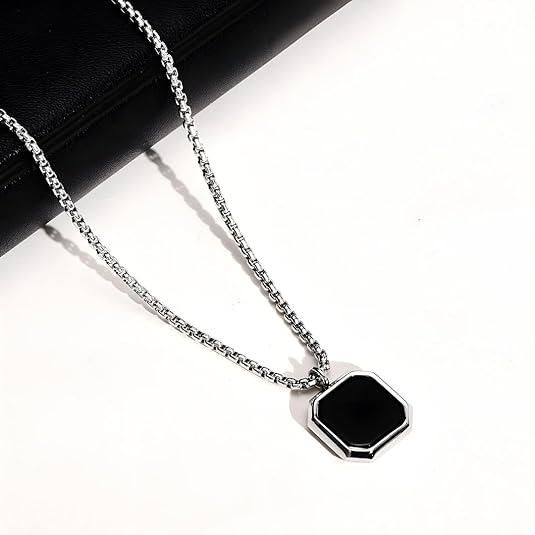 Men’s Silver Plated Pendant Chain – Stylish Stainless Steel Design