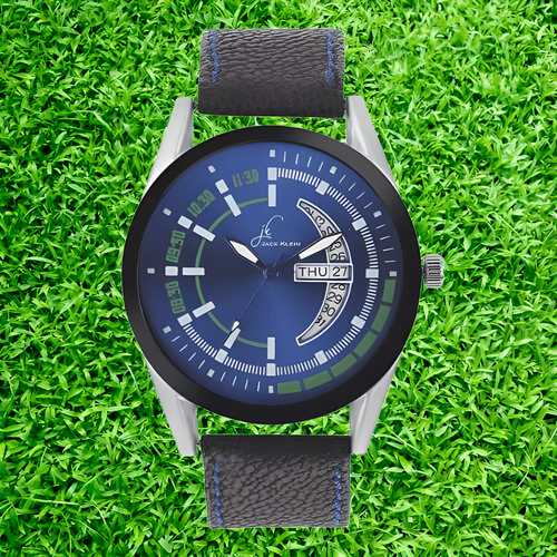 Men's Analog Watch with Stainless Steel Dial Resin Strap