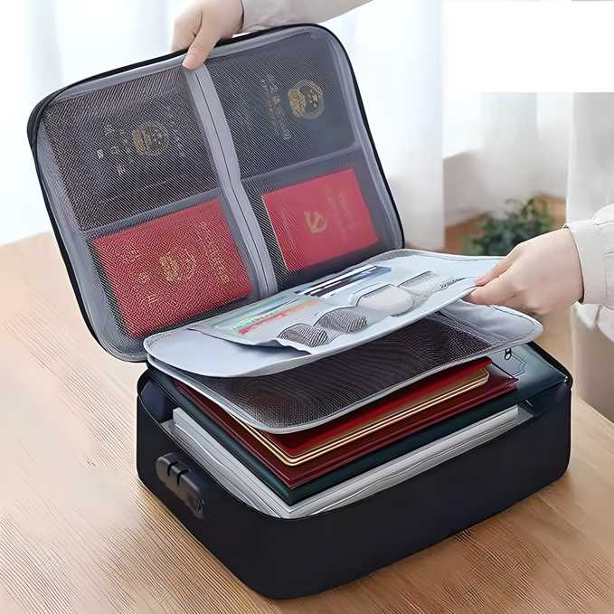 Travel-Friendly Waterproof Document Bag with Password Lock