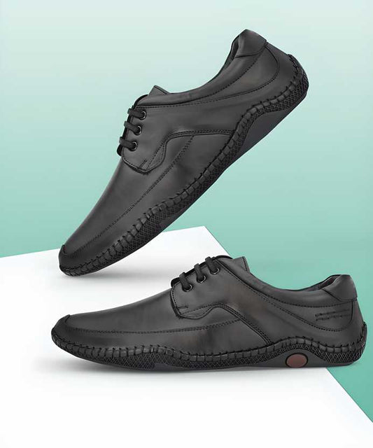 Roman Black Shoes for Men by KNIGHT WALKERS